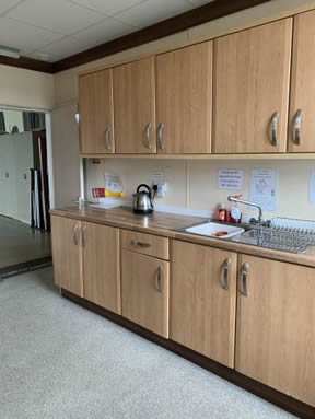 inside the kitchen of Springhead Congregational Church, Oldham